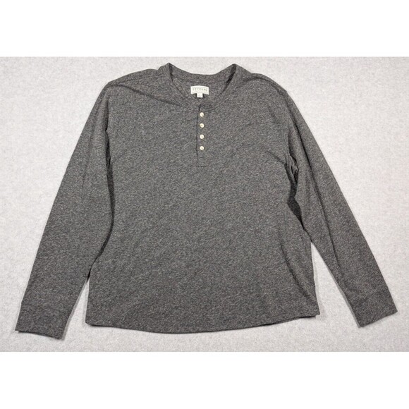 Tecovas‎ Men Shirt Large Henley Heather Gray Long Sleeve Crew Pullover Workwear - Picture 1 of 12